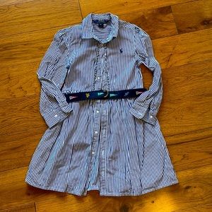 Ralph Lauren Navy & White striped dress, size 6X